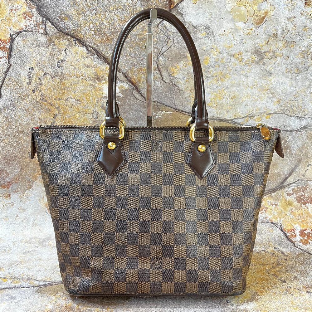 Louis Vuitton Saleya PM Tote Damier Satchel Handbag Leather Purse Zip